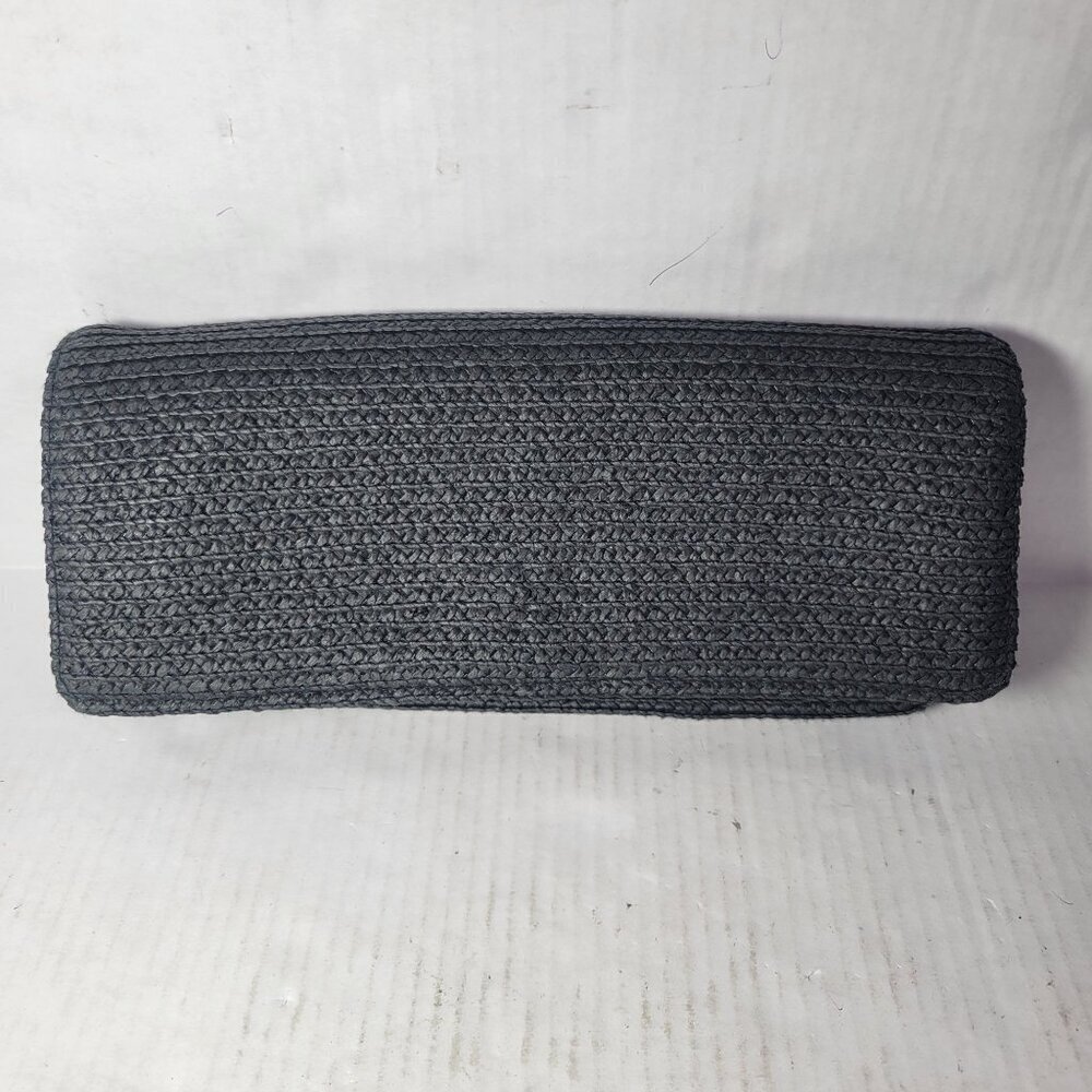 Betmar Black Woven Clutch With Magnetic Snap Closure & Interior Zipper Pocket
